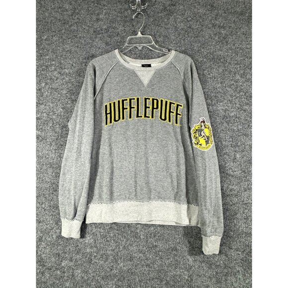 Harry Potter Hufflepuff Size Mediun Sweatshirt Grey Ore-owned - Picture 1 of 9